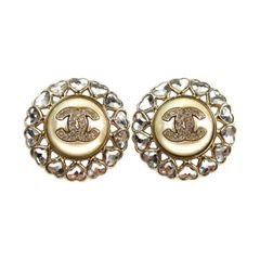CHANEL ハート ピアス ココマーク ラインストーン - メルカリ