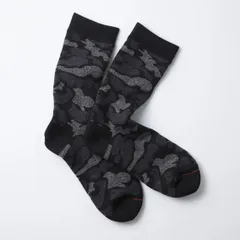 新品未使用 ROTOTO ロトト パイル カモクルーソックス PILE CAMO CREW SOCKS BLACK M(25-27cm) R1339 管理番号：1140A-633のサムネイル