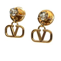 VALENTINO Vロゴ クリスタル ピアス ゴールド aq13051 - メルカリ