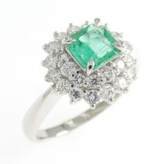 濃厚 天然エメラルド 1.731ct EMERALD プラチナ リング - メルカリ