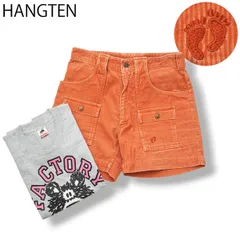 【美品】 90s ヴィンテージ ハンテン HANGTEN 太畝 コーデュロイ ブッシュ ショーツ ショート パンツ ジップアップ BEST ZIP M相当 オレンジ アメカジ ストリート サーフ メンズのサムネイル