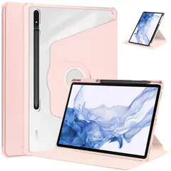 360度回転式 スタンド 対応 Galaxy Tab S6 Lite 10.4インチ 2024/2022/2020 ケース 縦置きカバー S Pen 収納 充電対応 軽量 耐衝撃 透明バックカバー ギャラクシー Tab S6 Lite 保護ケース,ピンクのサムネイル