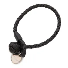 ボッテガヴェネタBOTTEGA VENETA イントレチャートレザーブレスレット 黒のサムネイル