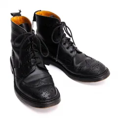 シップス×トリッカーズSHIPS×Tricker's 6ホールメダリオンレザーカントリーブーツ 黒23.5のサムネイル