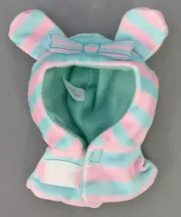 【中古】ぬいぐるみマスコット衣装・アクセサリー ふわふわ部屋着 うさぎさん 「ねこさんたちのケープ 今夜はパジャマパーティー!」のサムネイル