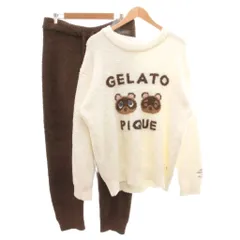 ジェラートピケ gelato pique 美品 つぶまめジャガードプルオーバー＆ロングパンツSET ナイトウエア パジャマ L マルチカラー 長袖  /SJのサムネイル