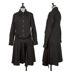 ジュンヤワタナベ コムデギャルソンJUNYA WATANABE COMME des GARCONS コットンピンタックフレアシャツワンピース 黒Mのサムネイル
