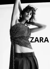 新品 ZARA ザラ ドット アシメントリー ノースリーブ トップス ブラウス S 55