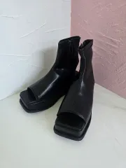 379 (230mm) ブラック プラットフォーム サンダル アンクル ブーツのサムネイル
