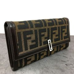 極美品 FENDI FFバックル 長財布 ズッカ柄 ブラウン 箱付き 283 - メルカリ