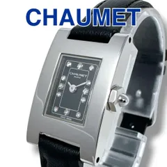 ショーメ スタイルレクタングル ダイヤ ブラック 黒 クォーツ レディース 時計 CHAUMET 革ベルト ブランド 美品 稼働 ブラック文字盤 シルバー ブラック革ベルト クオーツ ステンレススチール ダイヤモンド レザー 腕時計 スイス製のサムネイル