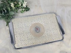 アンティーク ドレシングトレイ プチポワン刺繍入り - メルカリ