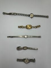 マーカサイト装飾 SV925 銀製 ブレスレット腕時計 4本セット 稼働品 