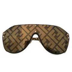 FENDI フェンディ ファビュラス ティアドロップ FF モチーフ ズッカ柄 サングラス FF M0039 メンズ プラスチック ブラウン ゴールド 中古のサムネイル