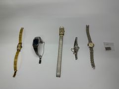 マーカサイト装飾 SV925 銀製 ブレスレット腕時計 4本セット 稼働品 