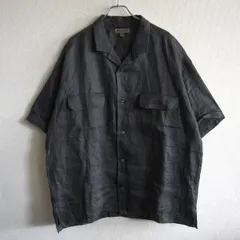 【ビッグサイズ】NIGEL CABOURN 【OPEN COLLAR SHIRT LINEN TWILL】54 ブラック ナイジェルケーボン シャツ s2606080のサムネイル