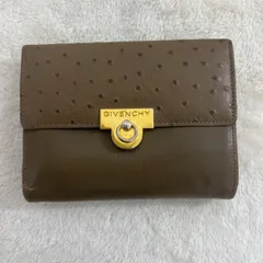GIVENCHY ジバンシー オーストリッチ ブラウン 三つ折り財布 レザー コンパクトウォレットのサムネイル