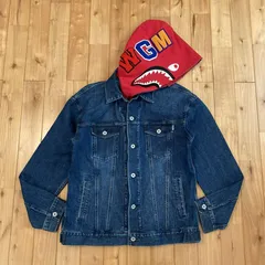 シャーク パーカー デニム ジャケット Lサイズ shark full zip hoodie Denim Jacket a bathing ape BAPE エイプ ベイプ yi2375のサムネイル