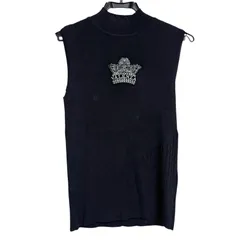 【美品】VALENZA SPORTS バレンザ スポーツ レディース トップス ニット ノースリーブ ブラック 日本製 40サイズ J7のサムネイル