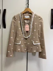 JILL STUART ジルスチュアート ネックKARA（カラ） バイカラー ジャケット ベージュのサムネイル