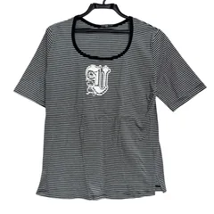 【美品】VALENZA SPORTS バレンザスポーツ レディース トップス Tシャツ ボーダー柄 綿100％ 半袖 40サイズ J7のサムネイル