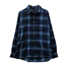 kangol カンゴール ヴィンテージ フランネル CHECK ネイビー ブルー シャツ Mのサムネイル