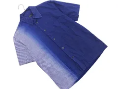 MEN'S MELROSE メンズメルローズ ギンガムチェック グラデーション シャツ size3/青 ■◆ メンズのサムネイル