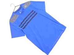 adidas アディダス TECHFIT テックフィット プリント 半袖 トレーニングウェア カットソー sizeL/青 ■◆ メンズ