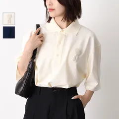 AMI PARIS アミパリス ポロシャツ スーパーライト コットンピケ ニットパッチ ショートスリーブ AMI ALEXANDRE MATTIUSSI UPL428 JE0221 レディース ユニセックス ホワイト アイボリー ネイビー ロゴ 半袖のサムネイル