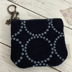 ハンドメイド　ミナペルホネン　dop タンバリンネイビーのミニポーチのサムネイル