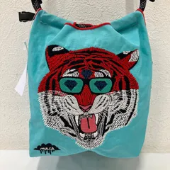 5407　Ball&Chain　ボールアンドチェーン　 ハンドバッグ　2way　ショルダーバッグ　 MULGA　コラボ　虎　刺繍　TORA　 ミニバッグ　水色系　ナイロン　 軽量　レディースのサムネイル
