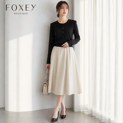 美品☆FOXEY／フォクシー ブラウス 42 パウダーストレッチ