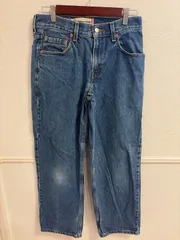 (^w^)b  極美品 03年製 リーバイス550 コロンビア製 リラックスフィット デニムパンツ テーパード ジーンズ ジーパン W28 L28 16REG M相当 インディゴブルー 濃紺 レギュラー古着 Y2K ストリート OM13082MR