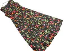 DAMA collection ダーマコレクション 花柄 ロング ノースリーブ ワンピース size9AR/黒 ■◆ レディース