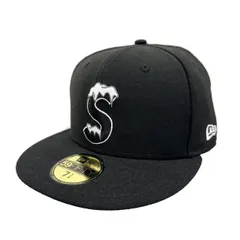 シュプリーム SUPREME ×NEWERA ニューエラ 20AW ICE S Logo Cap アイス Sロゴ 刺繍 ベースボール キャップ 帽子 7 3/8 黒ブラック ブランド古着ベクトル 中古☆AA★▲260425のサムネイル