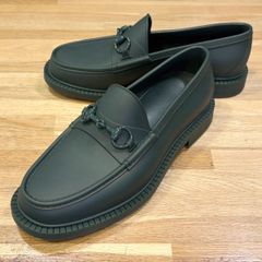 美品】GUCCIグッチ 24SS ホースビットローファー ラバーダークグリーン
