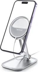MagSafe対応 スマホスタンド アルミ 折りたたみ Lamicall ：充電器なし 充電機能なし 卓上 15W充電器のみ対応 スタンド アイホン マグセーフ すたんど 携帯 机 iPhone 17e 17 Air 16e 16 15のサムネイル
