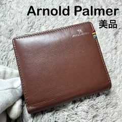 【美品】Arnold Palmer アーノルドパーマー 二つ折り財布 レザー ブラウンのサムネイル