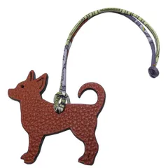 【中古Ａ】エルメス　ＨＥＲＭＥＳ　プティアッシュ　バッグチャーム　チワワ　ブラウン系/グリーン系のサムネイル