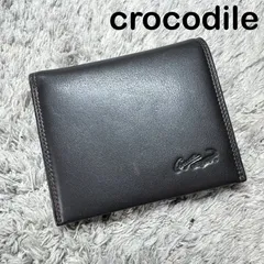 crocodile クロコダイル 二つ折り財布 レザー 濃いブラウンのサムネイル