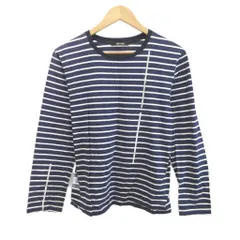 コムサメン COMME CA MEN Tシャツ ロンT カットソー M 青 ブルー ボーダー柄 ラウンドネック 長袖 /MD ■ECA006のサムネイル