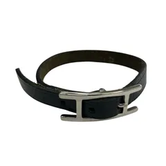 186005 現状品 HERMES エルメス Hメタルバックル　Apiレザーブレスレットのサムネイル