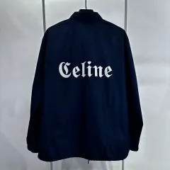 Celine セリーヌ バックロゴ ナイロン ウィンドブレーカー ネイビー / 52のサムネイル