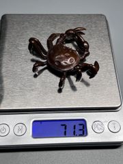 銅製置物 蟹 カニ 茶道具 雨宮宗作 刻印あり 金工品 美術品 インテリア