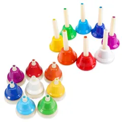 SALUDABLE ハンドベル 卓上ベル 楽器 鈴 ミュージックベル 子供 8音 2種 16個セット のサムネイル