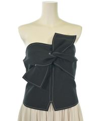 美品】akiki ribbon one shoulder top black - メルカリ