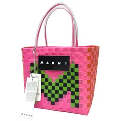 MARNI マルニ バッグ ピクニック フラワーカフェ MARNI FLOWER CAFE ミニバスケット トートバッグ かごバッグ Mロゴトート ストローバッグ サマー SHMH0006A2RF081 ROSEWOOD 美品 aq13053のサムネイル