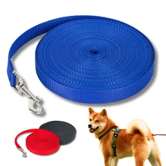 [KOREWA]【思いっきり走れる20m】ロングリード 20m 犬・猫用 トレーニングリード ペット用散歩 屋外 ドッグラン・呼び戻し練習に最適 犬用 猫用（ブラック） 黒 [ブルー]のサムネイル