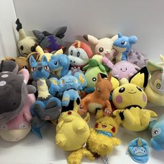 ◆ Pokemon 21-piece set: Plush toys including Hogeta, Lucario, Lapras, Dooh, Yamper, etc. (as-is condition)