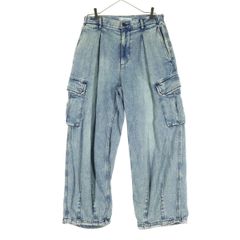 RAGEBLUE Cotton Cargo Denim Pants, Size M, Blue, Women's, Vintage Clothing